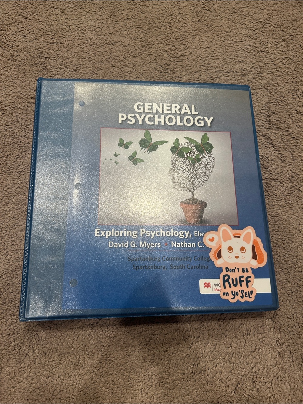 General Psychology Textbook Binder - Exploring Psychology 11th Edition